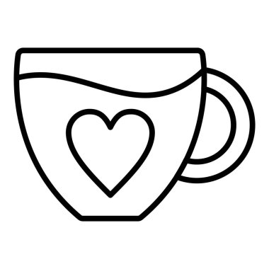 Vector Design Illustration Coffee Heart Icon Style