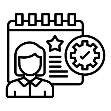 Vector Design Illustration Event Planner Female Icon Style