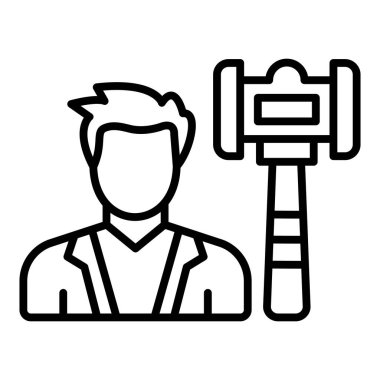 Vector Design Illustration Judge Male Icon Style