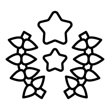 Vector Design Illustration Laurel Wreath Icon Style