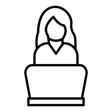 Vector Design Illustration Clerk Female Icon Style