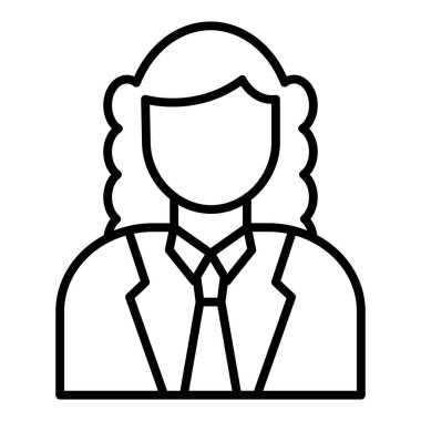 Vector Design Illustration Judge Female Icon Style