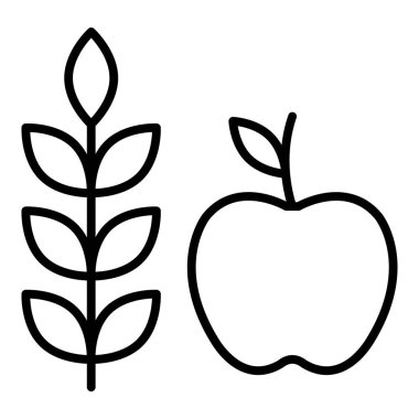 Vector Design Illustration High Fiber Food Icon Style