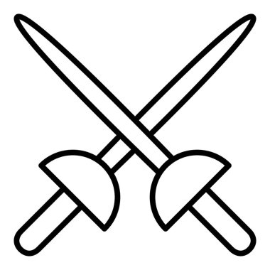 Vector Design Illustration Fencing Icon Style