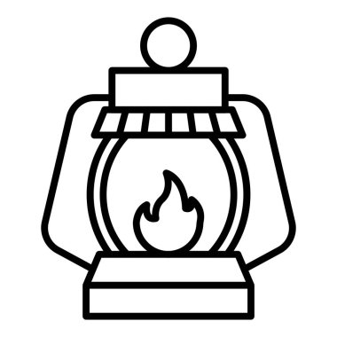 Vector Design Illustration Camping Lamp Icon Style
