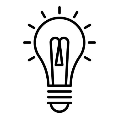 Vector Design Illustration Edison Light Bulb Icon Style