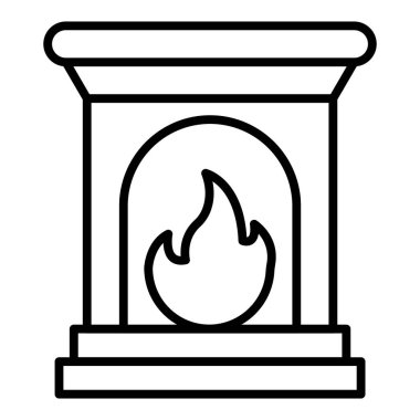 Vector Design Illustration Fireplace Icon Style