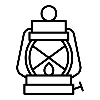 Vector Design Illustration Oil Lamp Icon Style