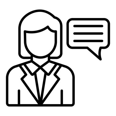 Vector Design Illustration Consultant Female Icon Style