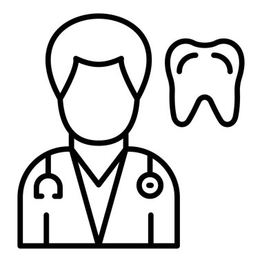 Vector Design Illustration Dentist Male Icon Style
