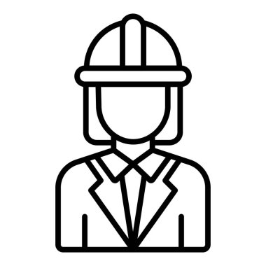 Vector Design Illustration Engineer Female Icon Style