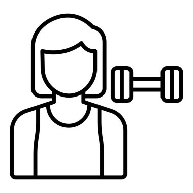 Vector Design Illustration Fitness Trainer Female Icon Style