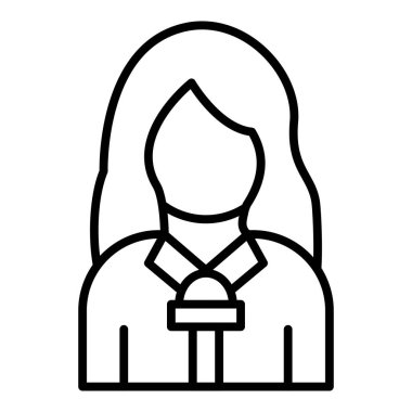 Vector Design Illustration Journalist Female Icon Style