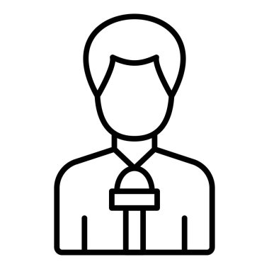 Vector Design Illustration Journalist Male Icon Style