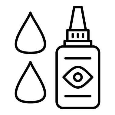 Vector Design Illustration Medical Eye Drops Icon Style