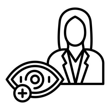Vector Design Illustration Optometrist Female Icon Style
