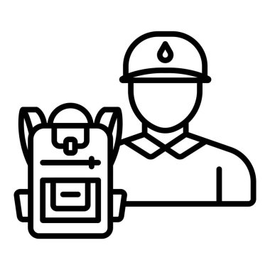 Vector Design Illustration Backpacker Icon Style