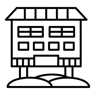 Vector Design Illustration Beach Villa Icon Style