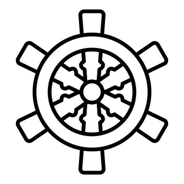 Vector Design Illustration Boat Steering Icon Style