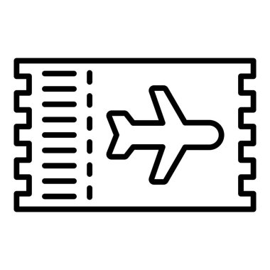 Vector Design Illustration Flight Ticket Icon Style