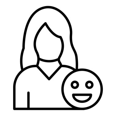 Vector Design Illustration Happy Woman Icon Style