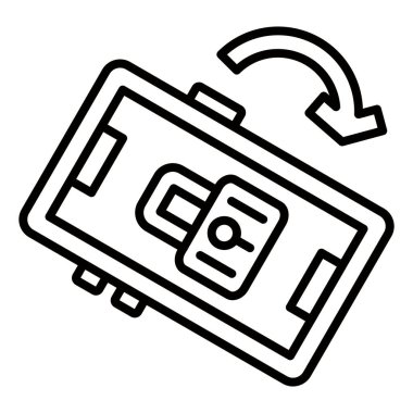 Vector Design Illustration Screen Lock Rotation Icon Style