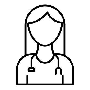 Vector Design Illustration Female Doctor Icon Style