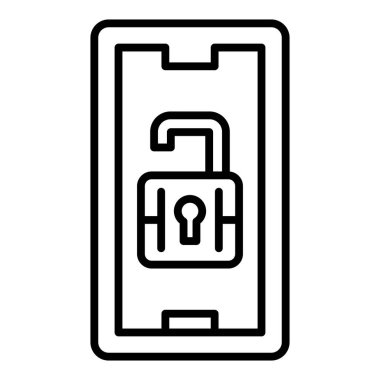 Vector Design Illustration Mobile Unlock Icon Style