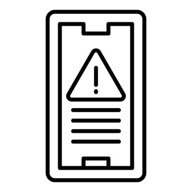 Vector Design Illustration Mobile Warning Icon Style