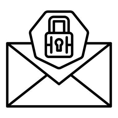 Vector Design Illustration Email Security Icon Style
