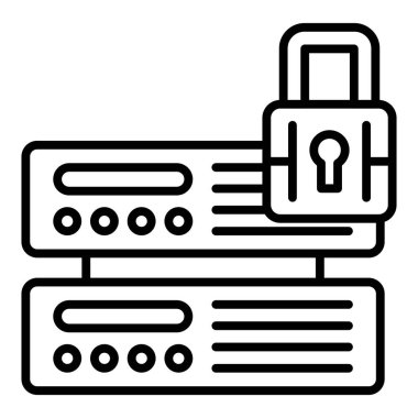 Vector Design Illustration Server Security Icon Style