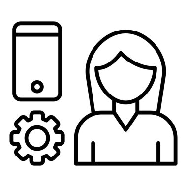 Vector Design Illustration Gen Z Female Icon Style