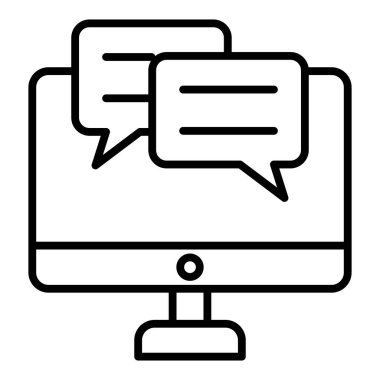 Vector Design Illustration Online Chatting Icon Style