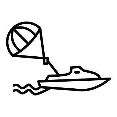Vector Design Illustration Parasailing Icon Style