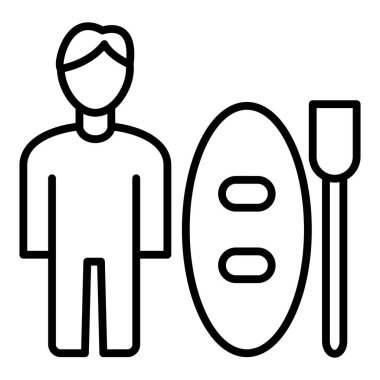 Vector Design Illustration Standup Paddleboarding Icon Style