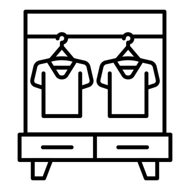 Vector Design Illustration Clothing Rack Icon Style