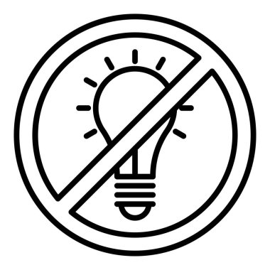 Vector Design Illustration No Incandescent Light Bulb Icon Style
