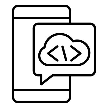 Vector Design Illustration Cloud Coding Icon Style