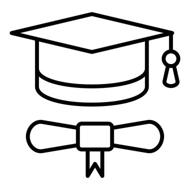 Vector Design Illustration Graduation Diploma Icon Style