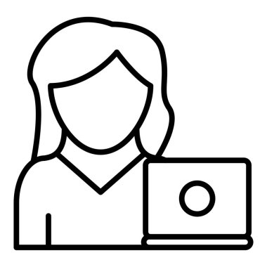 Vector Design Illustration Freelancer Female Icon Style