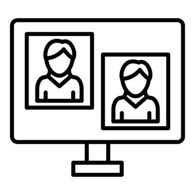 Vector Design Illustration Online Meeting Icon Style