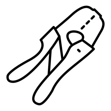 knife icon. outline illustration of razor vector and shadow isolated on white background