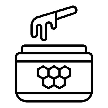honey jar icon. outline illustration of bee vector icons for web