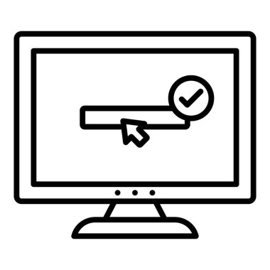 ok simgesi vektör illüstrasyon tasarımı ile bilgisayar monitörü