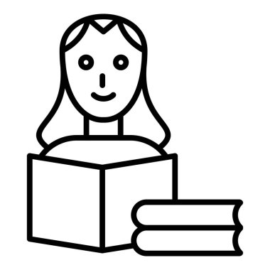 student girl with book and pencil vector illustration design