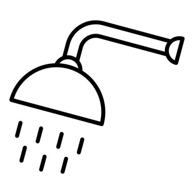 Duş ikonu. Ağ için banyo havlusu vektör simgelerinin basit çizimi