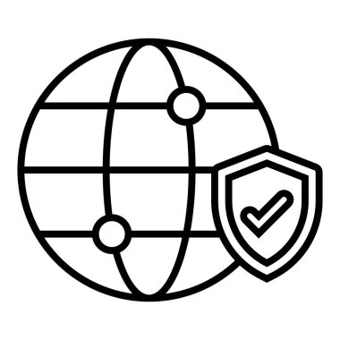 genel güvenlik vektör çizgisi simgesi