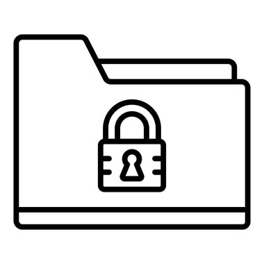secure folder icon, vector illustration