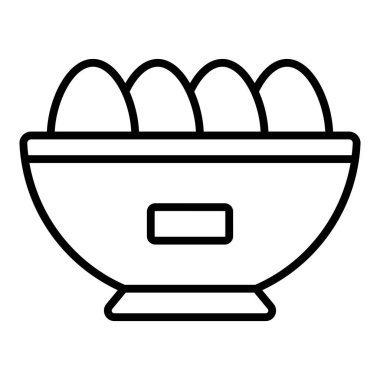 egg vector icon. outline bowl food symbol stock illustration. isolated contour element