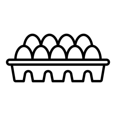 Yumurta ikonu vektörü. İnce çizgi işareti. izole edilmiş sınır sembolü çizimi